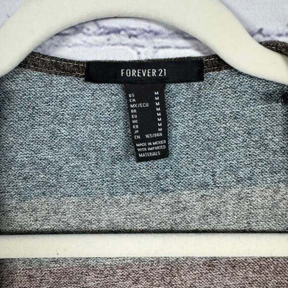 Forever 21 Colorblock Striped Open Front Longline Cardigan - Picture 4 of 6